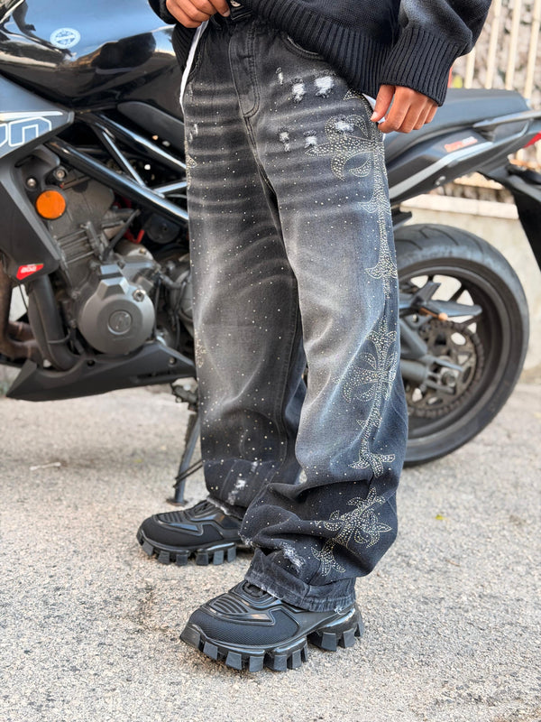 SUPER BAGGY CNT DIAMOND CROSS BLACK