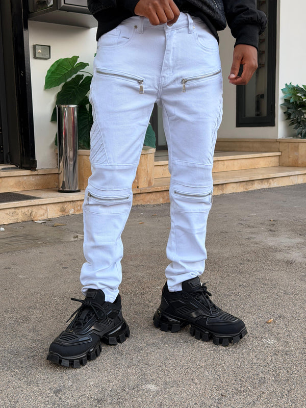 BIKER ZIP WHITE F1633